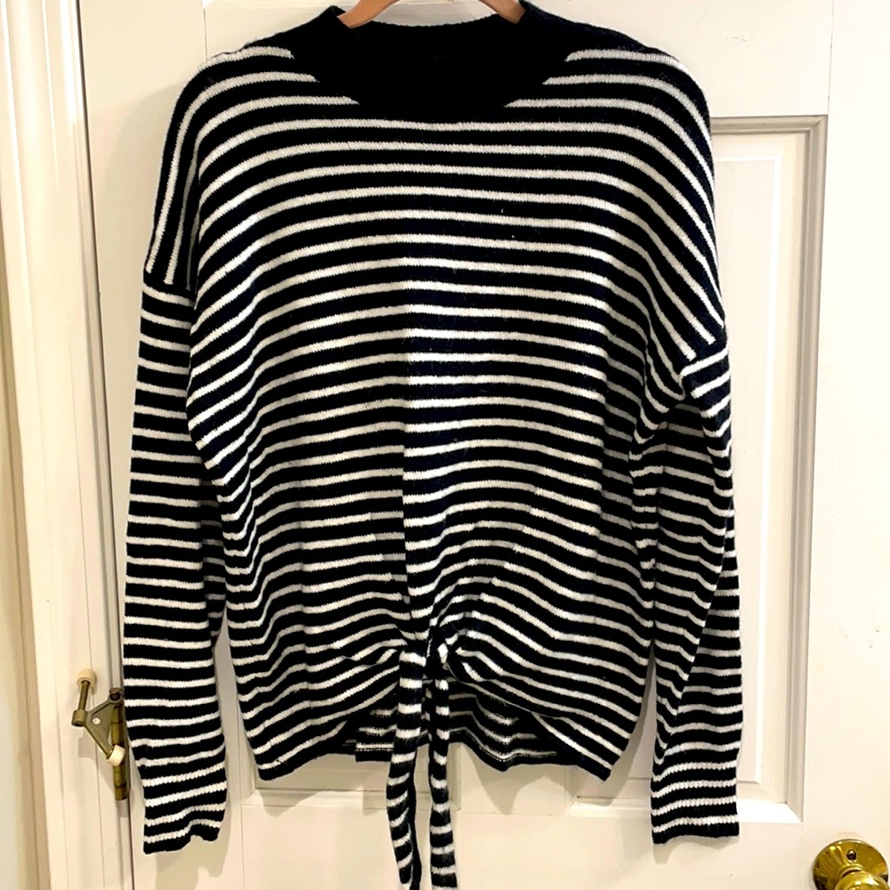 Black and white crew sweater